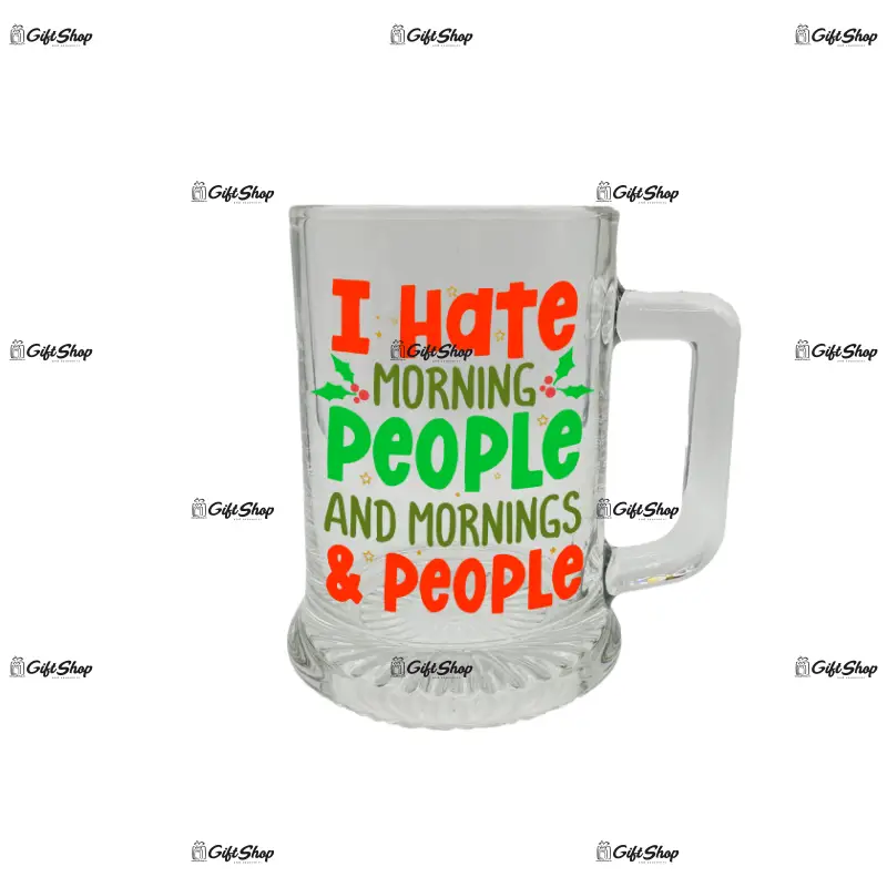 I hate mornings, halba cu mesaj